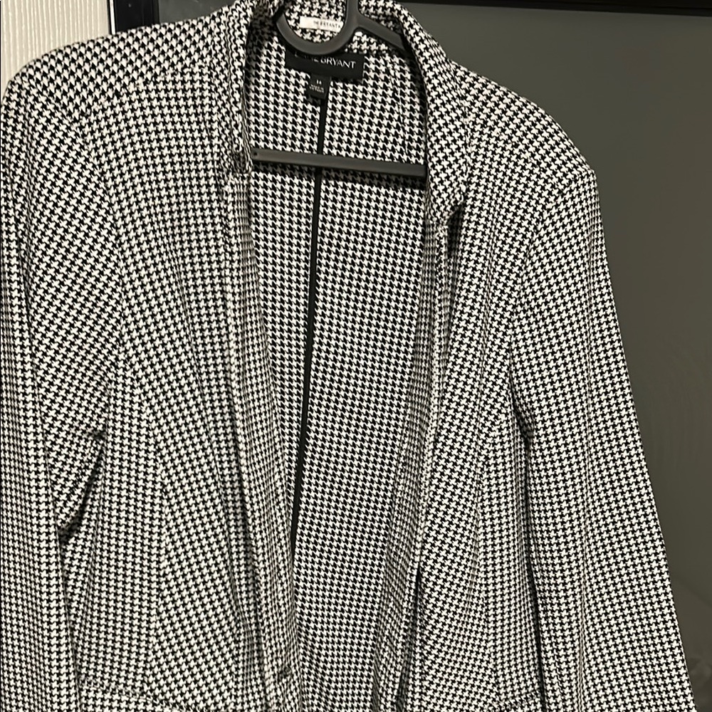 Theory Black and White Gingham Blazer